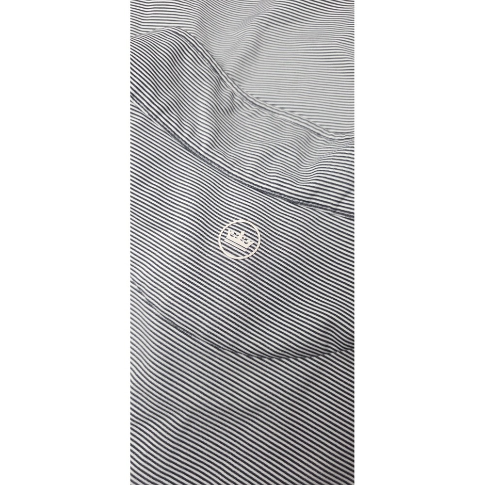 Peter Millar Iron Gray White Perth Sugar Stripe Performance Quarter-Zip Golf XL - Picture 7 of 11
